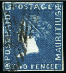 Stamp of Mauritius » 1859 Sherwin Issue (SG 40) 1859 Sherwin 2d deep blue, position 2, close to clear margins, used