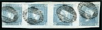 Stamp of Mauritius » 1859 Lapirot Issue » Intermediate Impressions (SG 38) ONE OF ONLY TWO KNOWN: 1859 Lapirot 2d blue, intermediate impression, horizontal STRIP OF FOUR