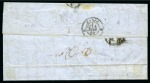 Stamp of Mauritius » 1859 Dardenne Issue (SG 41-44) BOTH DARDENNE VALUES ON COVER: 1d dull vermilion and 2d pale blue on 1862 folded entire from Port Louis