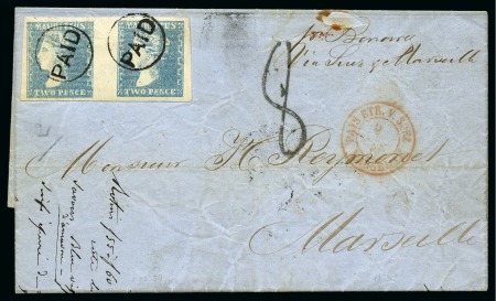 Stamp of Mauritius » 1859 Dardenne Issue (SG 41-44) FIRST DAY OF USAGE OF THE 1859 TWO PENCE DARDENNE