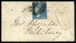 Stamp of Mauritius » 1859 Dardenne Issue (SG 41-44) 1859 Dardenne 2d blue, with usual ink flaw, tied by black oval bars cancel and manuscript "Stamped", on 1860 miniature envelope sent locally from Black River to Mahebourg