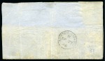 Stamp of Mauritius » 1848-59 Post Paid Issue » Worn Impressions (SG 16-22) B53 "PENOE" COVER: 1848-59 Post Paid 2d blue, worn impression, with "PENOE" for "PENCE" tied by "B53" barred oval on part cover