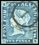Stamp of Mauritius » 1848-59 Post Paid Issue » Intermediate Impressions (SG 10-15) PLATE RECONSTRUCTION: 2d blue, complete plate reconstruction showing early and intermediate impressions