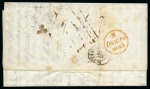 Stamp of Mauritius » Pre-Stamp & Stampless Postal History 1845 (10.7) Entire from Port Louis to France, bearing 'MAURITIUS/POST OFFICE' cds, red boxed 'COLONIES & C.ART 12' and erroneously struck with circular 'SOLDIER & SEAMENS LETTER/4/BY SHIP'