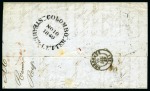 Stamp of Mauritius » Pre-Stamp & Stampless Postal History 1849 (20.10) Entire from Port Louis to France, bearing large black 'PACKET' ds with 'MAURITIUS/GPO' alongside, 'COLOMBO/NO.10.1849/STEAM LETTER' 