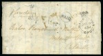 Stamp of Mauritius » Pre-Stamp & Stampless Postal History 1852 (8.6) Folded letter sheet from Port Louis via 'Per Caraclue' to Calcutta, struck by superb circular 'PAID' and straight line 'Ship Letter'