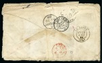 Stamp of Canada » Newfoundland 1869 (Aug 2) S.S. Germania wreck cover envelope from Richmond, Maine, to Le Havre and redirected to Cardiff
