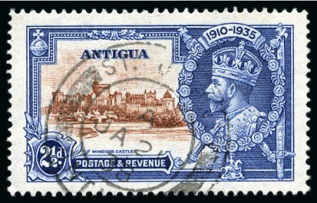 Stamp of Antigua & Barbuda 1935 Silver Jubilee 2 1/2d with variety "dot to left of chapel", used