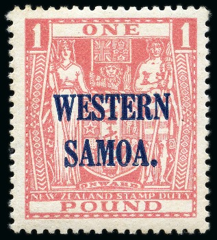 Stamp of Samoa 1935-42 Postal Fiscals 2s6d, 5s, 10s and £1 mint nh