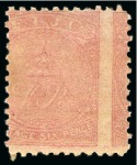Stamp of Fiji 1878-99 6d dull rose perf.11 with variety PRINTED ON BOTH SIDES, mint og