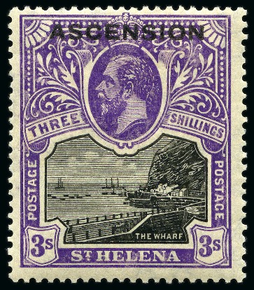 Stamp of Ascension 1922 1/2d to 1s mint set of 9, fine