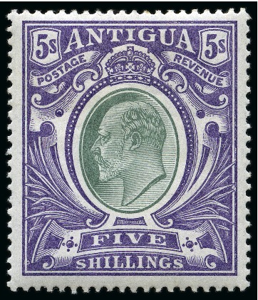 Stamp of Antigua & Barbuda 1903-07 Wmk CC 1/2d to 5s mint set of 10