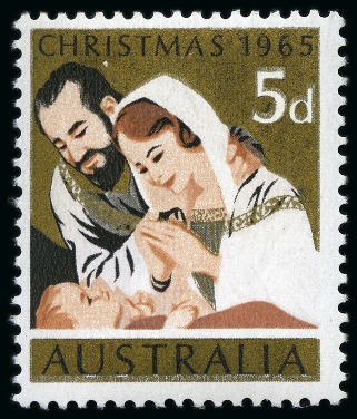 Stamp of Australia » Commonwealth of Australia 1965 Christmas 5d mint with BLUE OMITTED error, very fine (SG £1'000)