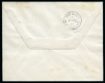 Stamp of Falkland Islands 1938-50 2s6d, 5s, 10s and £1 on cover tied by violet "FALKLAND ISLANDS / South Orkneys / DEPENDENCY" ds