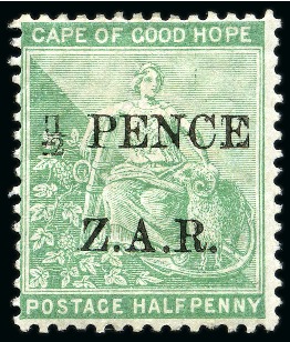 Stamp of South Africa » Vrybrug 1899 1/2 PENCE green mint hr, fine (SG £225)