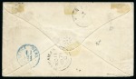 Stamp of Bahamas 1871 (Nov 11) Envelope to the USA with 4d rose perf.12.5 tied by "A05", with "NOT FOUND", "ADVERTISED" and "UNCLAIMED" hs