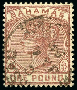 Stamp of Bahamas 1884 £1 Venetian Red SPERATI FORGERY