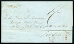 Stamp of Bahamas 1846 Entire from Nassau to the Wesleyan Mission in London, rated 1s, reverse with a "NASSAU / NEW PROVIDENCE" JU 18 1846 cds