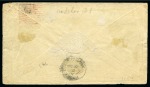 Stamp of Canada » Prince Edward Island 1870 Envelope from St. Eleanors to Charlottetown franked at 2d internal rate by 1862-69 4d black DIAGONAL BISECT tied by RED barred oval