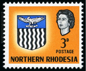 Stamp of Northern Rhodesia 1963 3d Yellow mint nh with ORANGE EAGLE OMITTED error