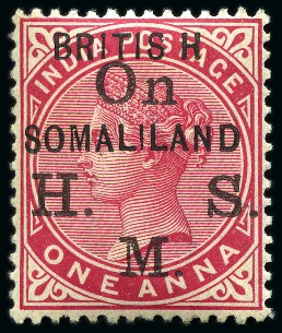 Stamp of Somaliland Protectorate Officials: 1903 1a Carmine mint og with variety "BRITIS H"