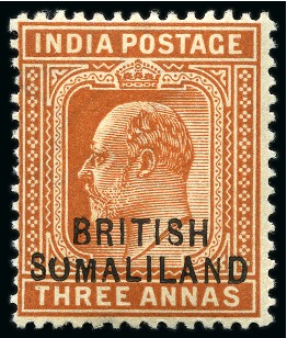 Stamp of Somaliland Protectorate 1903 KEVII 3a orange-brown type 1 ovpt mint with variety "SUMALILAND"