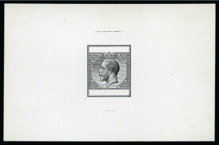 Stamp of Cyprus » King George V Issues 1912 KGV Keyplate master die proof (used for the 1912-15 and 1921-23 issues) in black on glazed card
