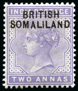 Stamp of Somaliland Protectorate 1903 QV 2a pale violet with ovpt at top showing variety "BR1TISH", mint og