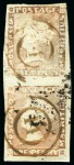 Stamp of Mauritius » 1848-59 Post Paid Issue » Worn Impressions (SG 16-22) COMPLETE PLATE RECONSTRUCTION: 1848-59 Post Paid 1d red, worn impression, plate reconstruction