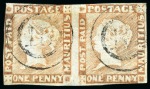 Stamp of Mauritius » 1848-59 Post Paid Issue » Worn Impressions (SG 16-22) COMPLETE PLATE RECONSTRUCTION: 1848-59 Post Paid 1d red, worn impression, plate reconstruction