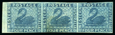 Stamp of Australia » Western Australia 1860-64 Imperf. unused/mint group incl. 4d strip of three