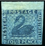 Stamp of Australia » Western Australia 1860-64 Imperf. unused/mint group incl. 4d strip of three