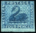 Stamp of Australia » Western Australia 1860-64 Imperf. unused/mint group incl. 4d strip of three