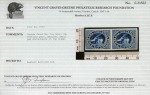 Stamp of Canada 1852-57 10d Blue "Cartier" on machine-made thick wove paper in mint vertical pair, exhibition showpiece