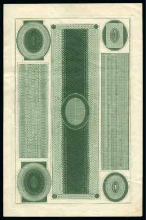 Stamp of Great Britain » Line Engraved Essays, Plate Proofs, Colour Trials and Reprints 1935 E. D. Bacon reprint of the 1840 background trial essay printed in green on white wove paper from the original plate