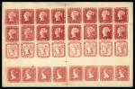 Stamp of Mauritius » 1848-59 Post Paid Issue » Latest Impressions (SG 23-25) 1880 Engraved facsimiles, three sheets of 32 impressions, by Senf