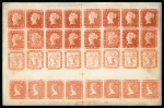 Stamp of Mauritius » 1848-59 Post Paid Issue » Latest Impressions (SG 23-25) 1880 Engraved facsimiles, three sheets of 32 impressions, by Senf