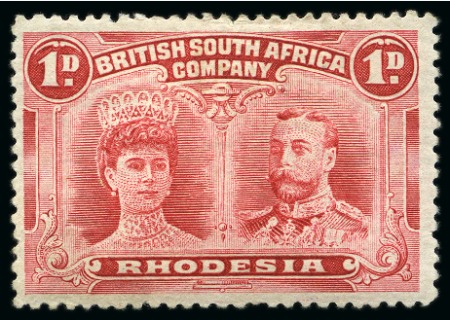 Stamp of Rhodesia 1910-13 1d bright carmine, perf. 13 1/2, unused with