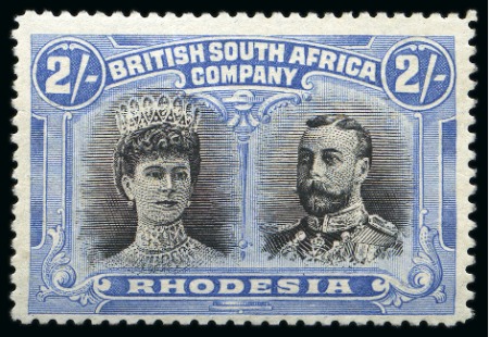 Stamp of Rhodesia 1910-13 2s purple-black and ultramarine, perf. 14,