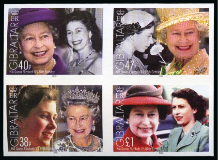 Stamp of Gibraltar 2006 Queen Elizabeth II complete set of four imperforate