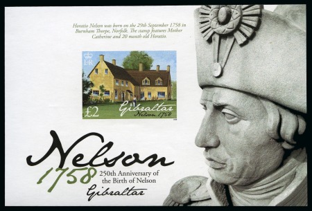 Stamp of Gibraltar 2008 Nelson £2 Miniature sheet, imperforate variety,