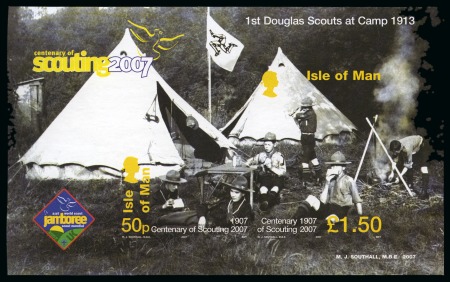 Stamp of Gibraltar 2007 Scouting miniature sheet imperforate variety