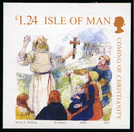 Stamp of Gibraltar 2008 Vikings complete set of six imperforate varieties,