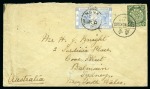 Stamp of Hong Kong 1900 Envelope to Australia with China 10c tied by CHUNKING bilingual cds and Hong Kong 1882-96 10c pale blue tied by SHANGHAI cds