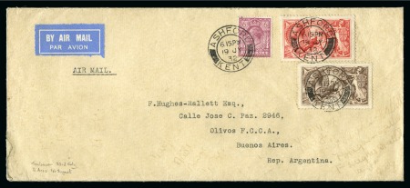 Stamp of Great Britain » King George V » 1913-19 Seahorse Issues 1932 (Jul 19) Long envelope to Argentina with 1918-19 2s6d and 5s Bradbury Wilkinson Seahorses