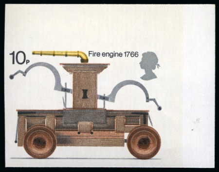 Stamp of Great Britain » Queen Elizabeth II 1974 Bicentenary of Fire Prevention mint nh imperforate imprimatur set of four