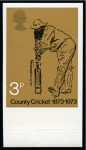 Stamp of Great Britain » Queen Elizabeth II 1973 County Cricket mint nh imperforate imprimatur set of three in lower marginals