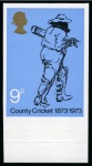 Stamp of Great Britain » Queen Elizabeth II 1973 County Cricket mint nh imperforate imprimatur set of three in lower marginals