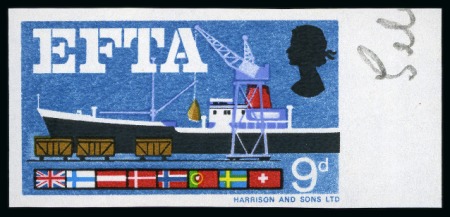 Stamp of Great Britain » Queen Elizabeth II 1967 EFTA (ordinary) mint nh imperforate imprimatur set of two