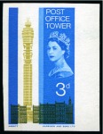 Stamp of Great Britain » Queen Elizabeth II 1965 Post Office Tower mint nh imperforate imprimatur set of two